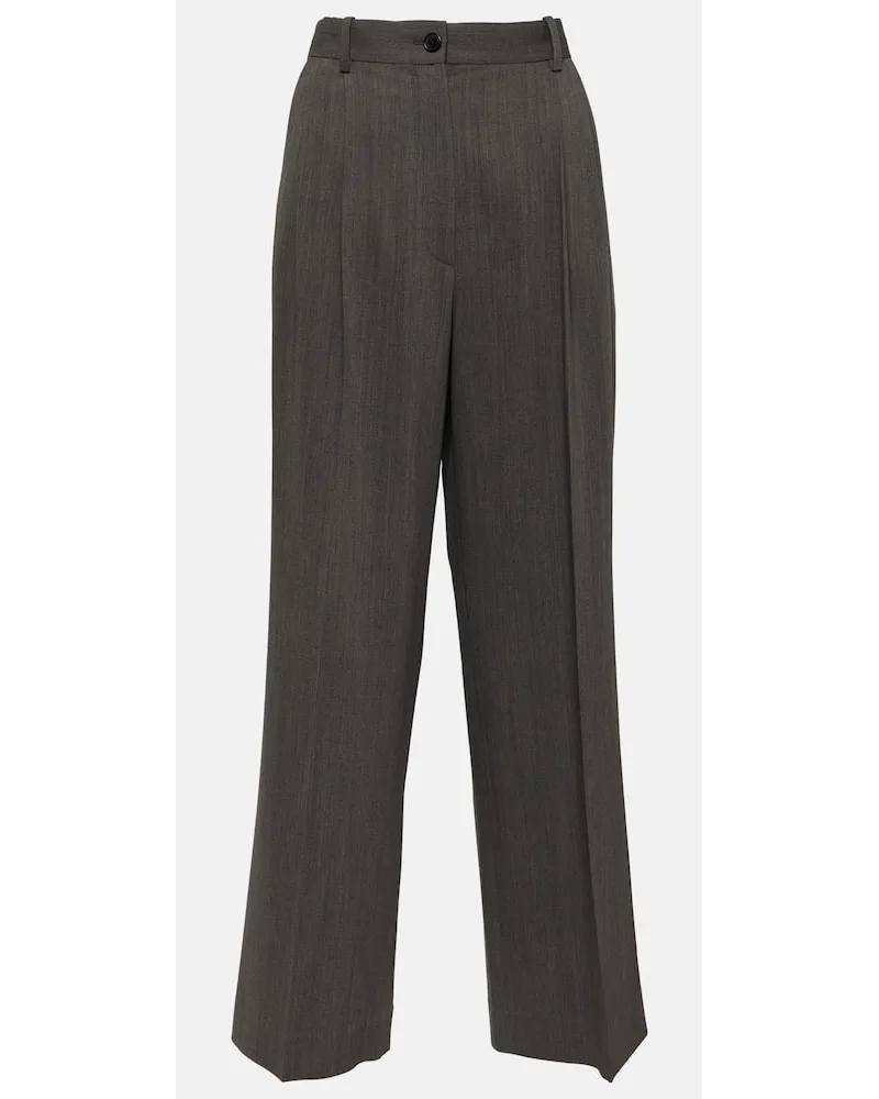 The Row Pantaloni in misto lana a gamba larga Grigio