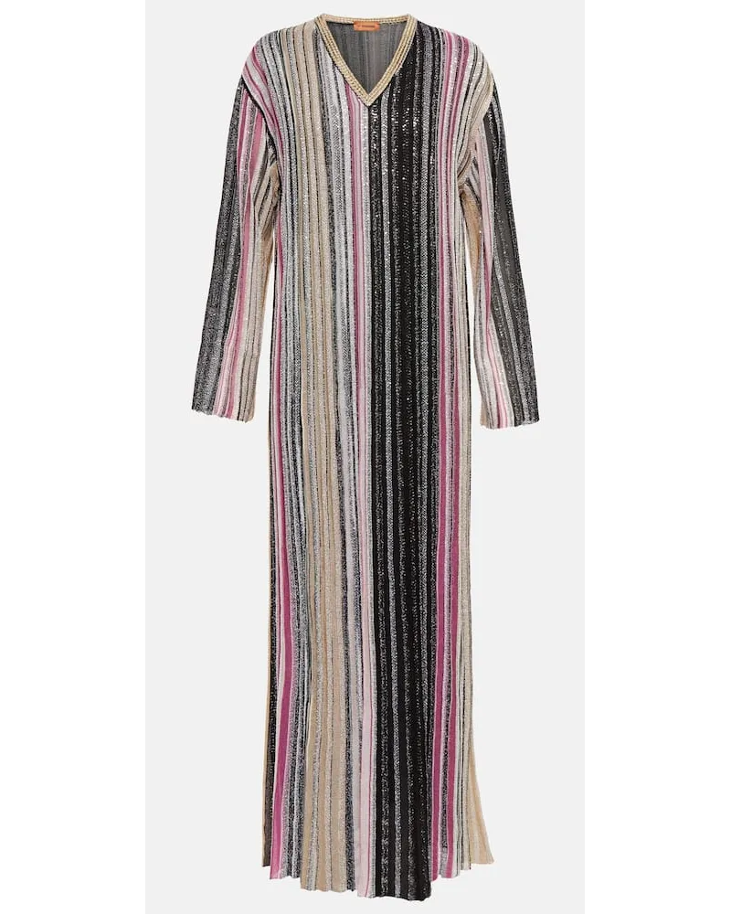 Missoni Abito lungo a righe con paillettes Multicolore