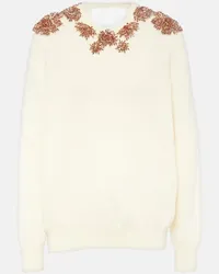 COSTARELLOS Pullover con cristalli Bianco