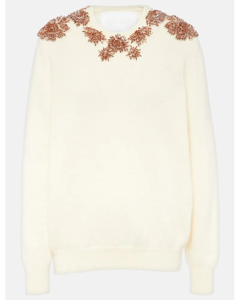 COSTARELLOS Pullover con cristalli Bianco