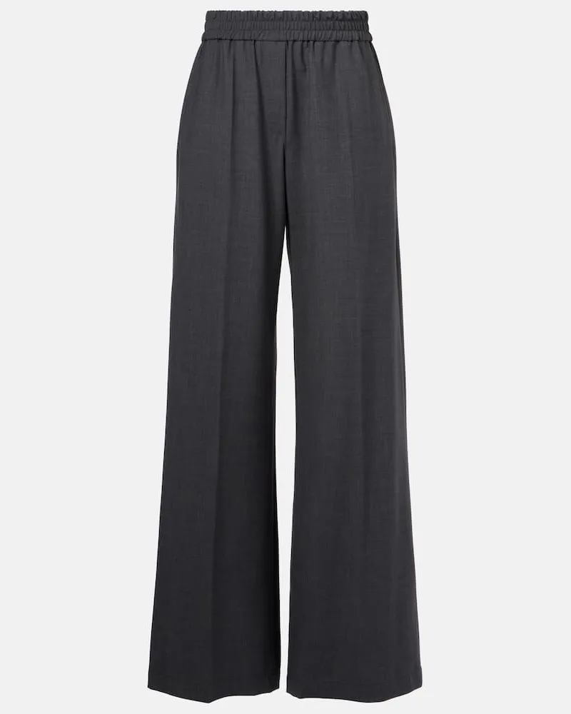 Brunello Cucinelli Jeans a gamba larga in misto lana Grigio