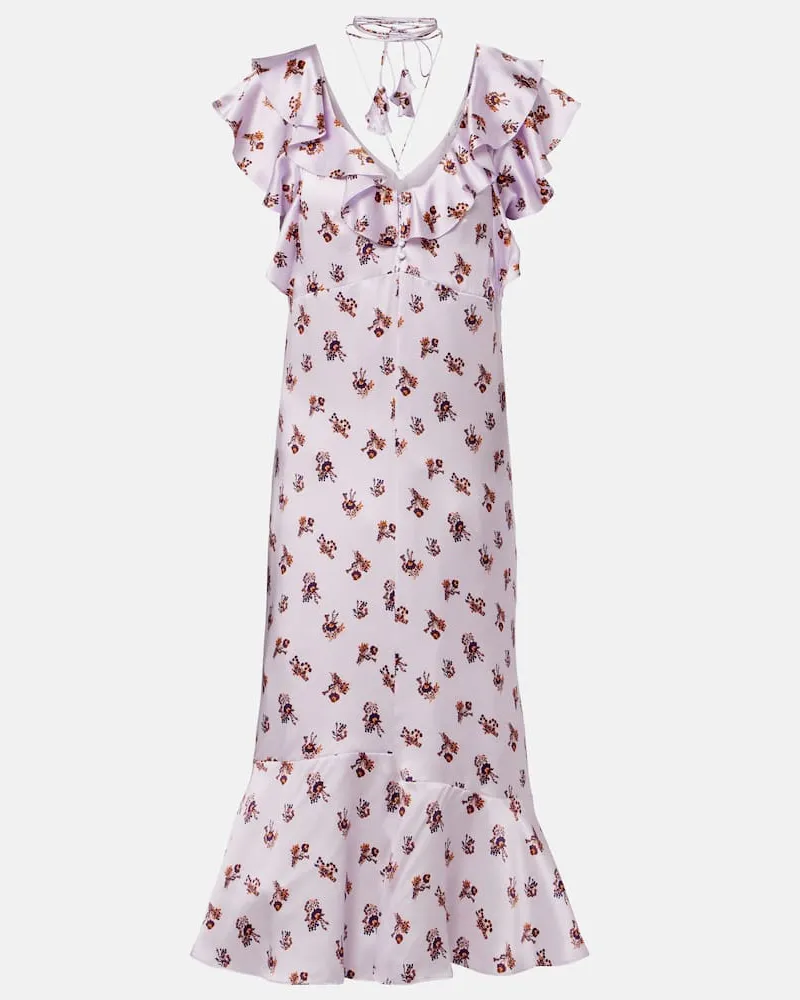 Dorothee Schumacher Abito midi Shiny Daydream in raso di seta Multicolore