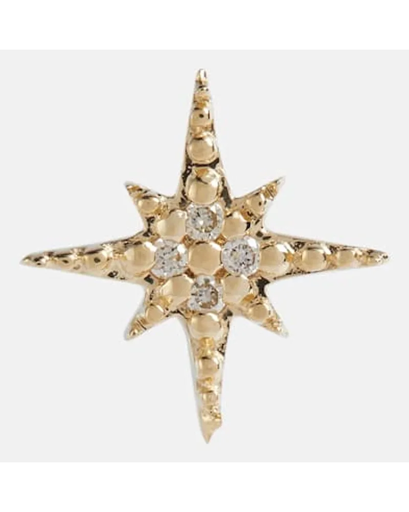Sydney Evan Orecchino singolo Starbust in oro 14kt con diamanti Oro
