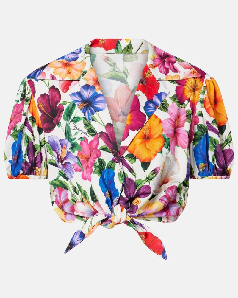 Dolce & Gabbana Top cropped con stampa floreale Multicolore