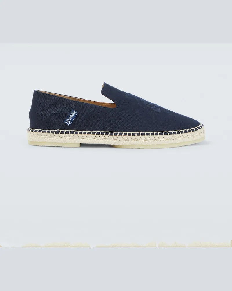 Vilebrequin Espadrillas in canvas con ricamo Blu