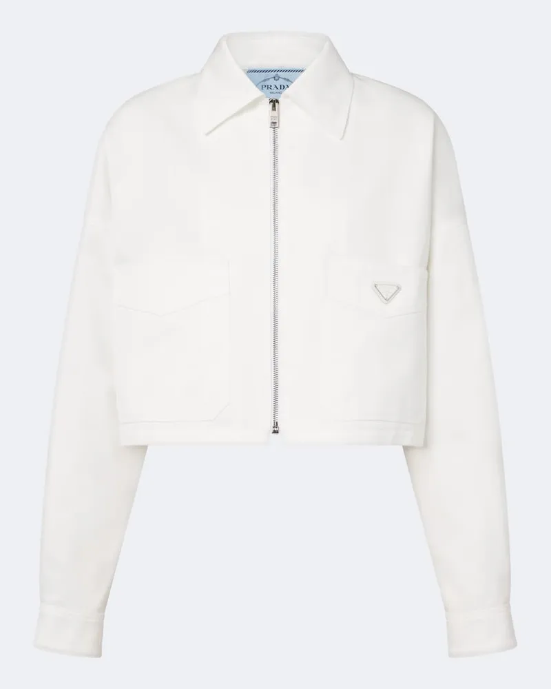 Prada Giacca di jeans cropped Bianco