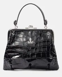 Vivienne Westwood Borsa Granny Frame in pelle Nero