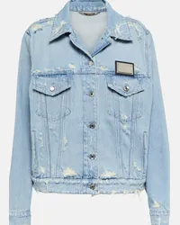 Dolce & Gabbana Giacca di jeans distressed Blu