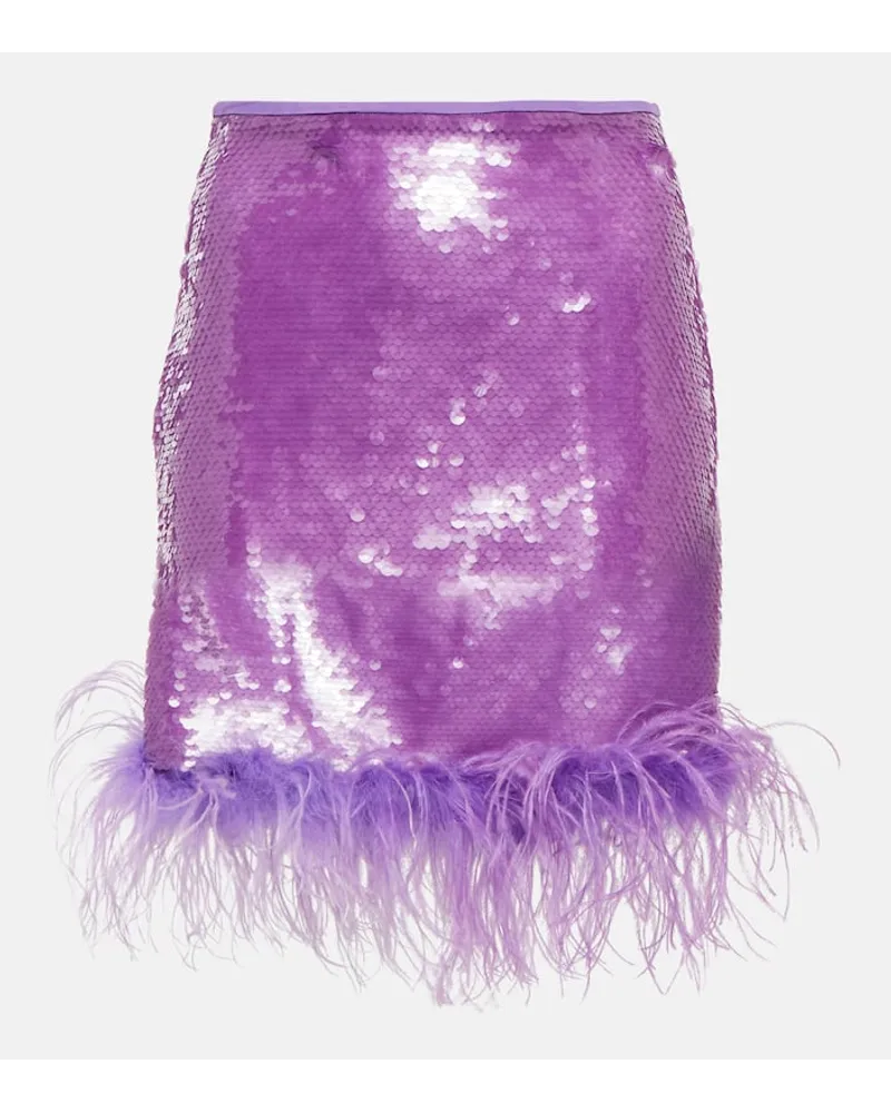 Giuseppe di Morabito Minigonna con paillettes e piume Viola