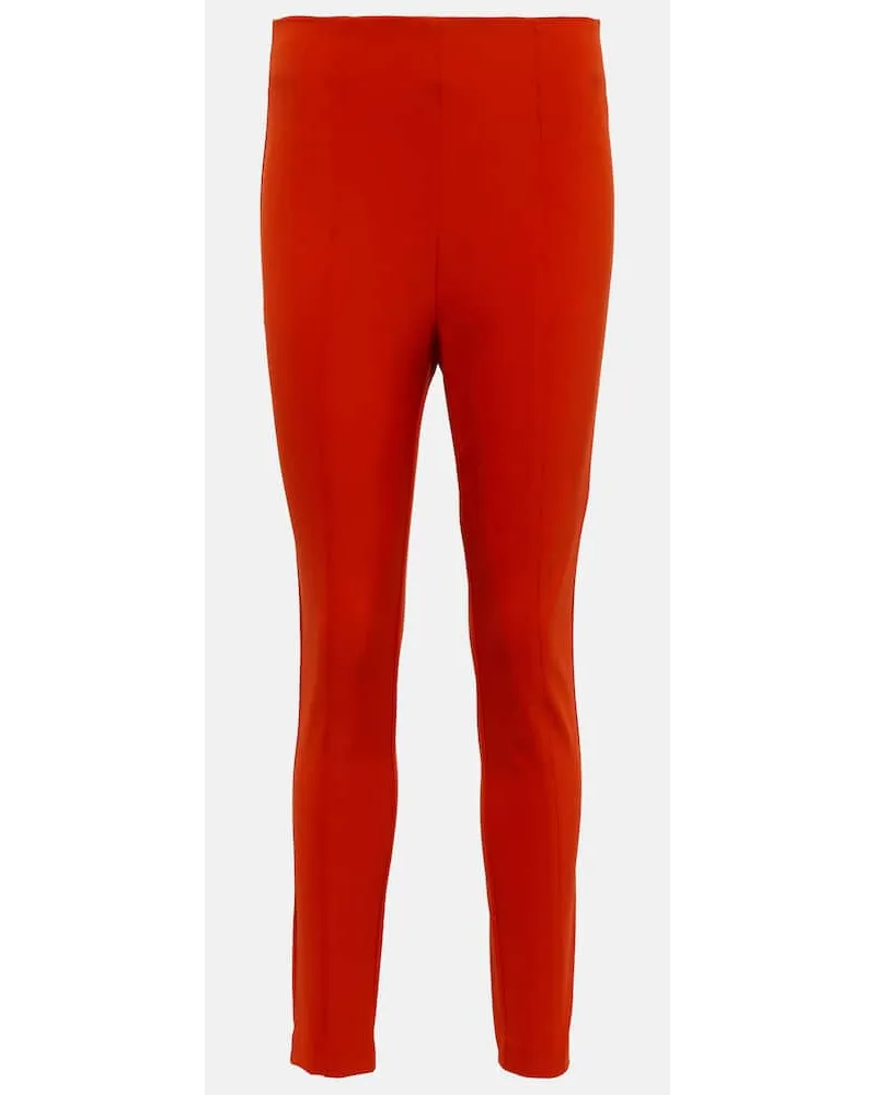 Veronica Beard Pantaloni skinny in scuba a vita alta Rosso