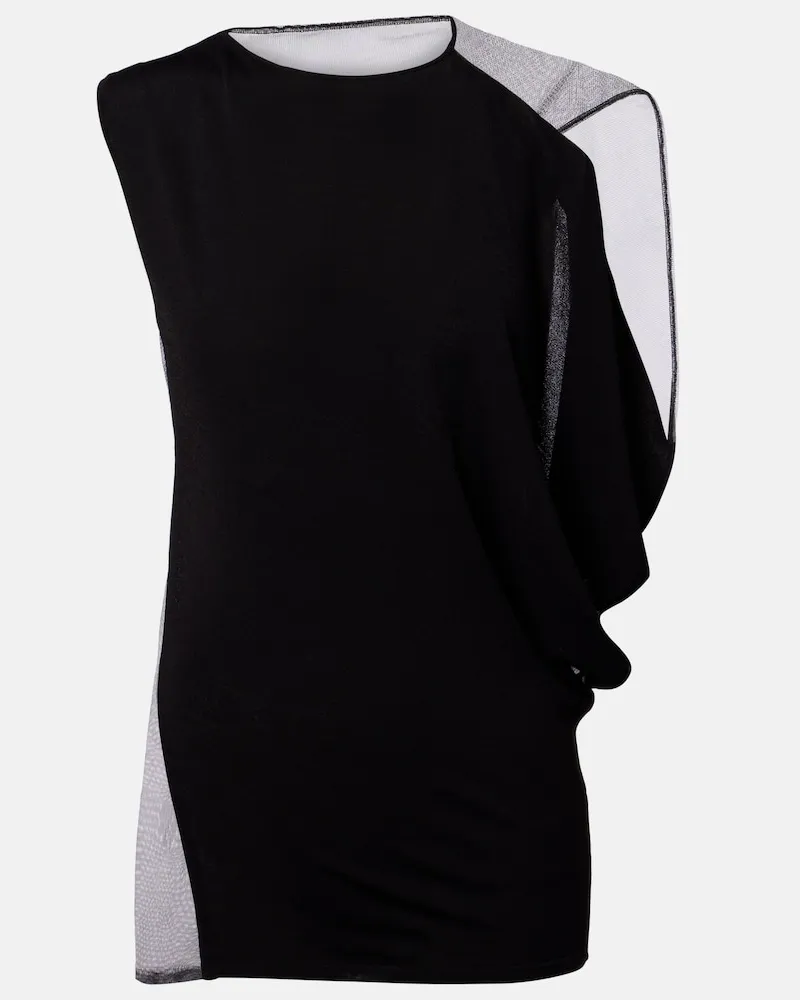 SPORTMAX Top asimmetrico Geranio Nero