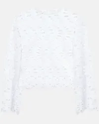 Giambattista Valli Top in cotone sangallo Bianco