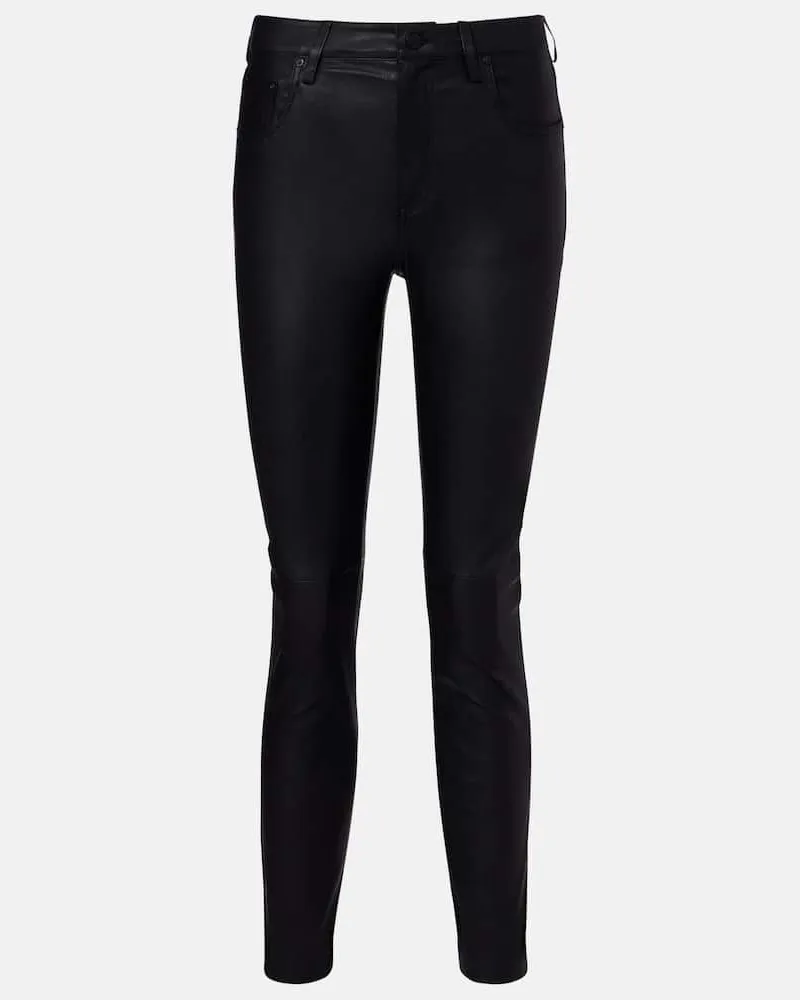 Adriano Goldschmied Pantaloni skinny Mari in pelle Nero