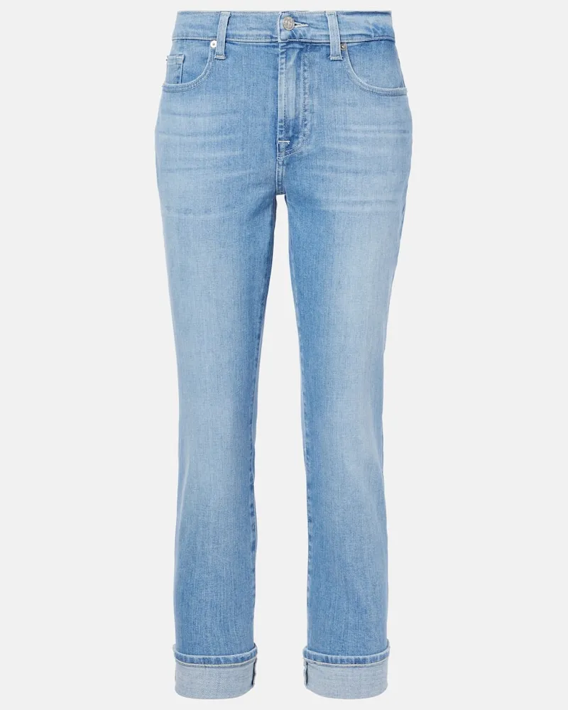 7 for all mankind Jeans skinny a vita media Blu