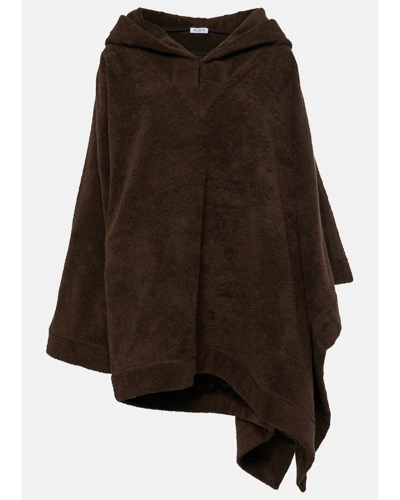 Alaïa AlaÃ¯a Felpa oversize con cappuccio Marrone