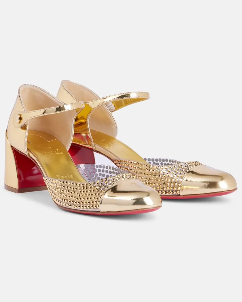 Christian Louboutin Pumps Miss MJ Strass in pelle e PVC Oro