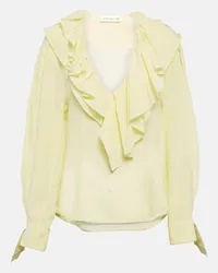 Victoria Beckham Blusa in crêpe de chine di seta Giallo