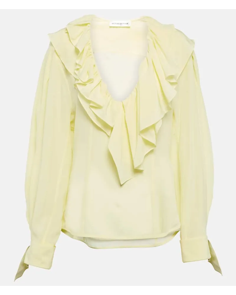 Victoria Beckham Blusa in crÃªpe de chine di seta Giallo