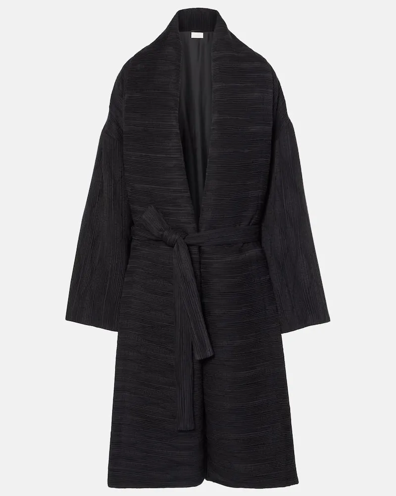The Row Cappotto Moorea in seta Nero