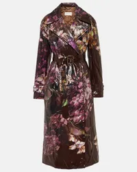 Dries van Noten Trench Ronas con stampa floreale Viola