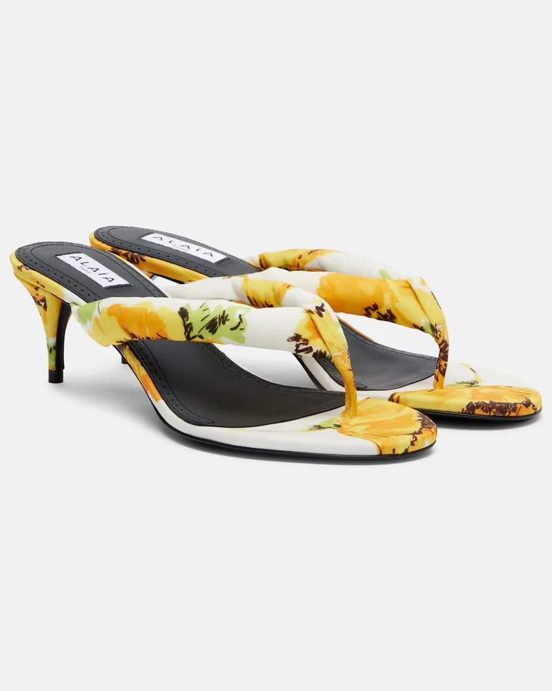 Alaïa Alaïa Sandali infradito con stampa floreale Giallo