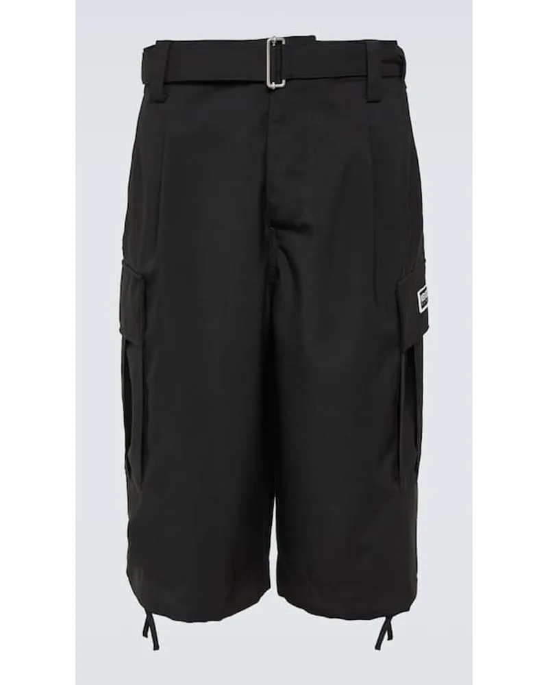 Kenzo Shorts cargo in lana vergine Nero
