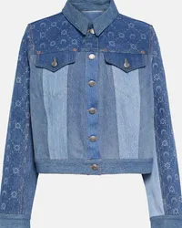 Marine Serre Giacca di jeans Moonogram patchwork Blu