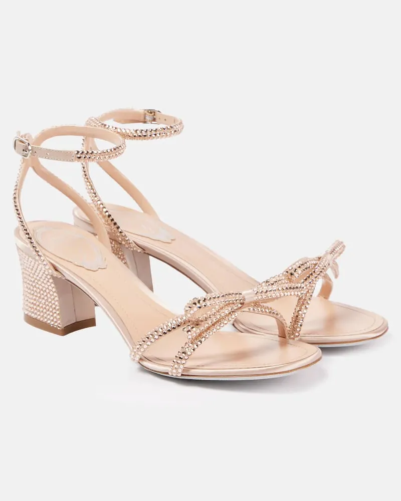 René Caovilla Sandali 50 in raso con cristalli Beige