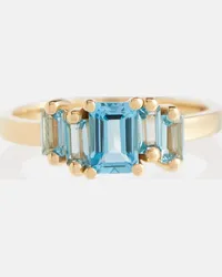 Suzanne Kalan Anello Amalfi in oro 14kt con smeraldi e topazi Blu