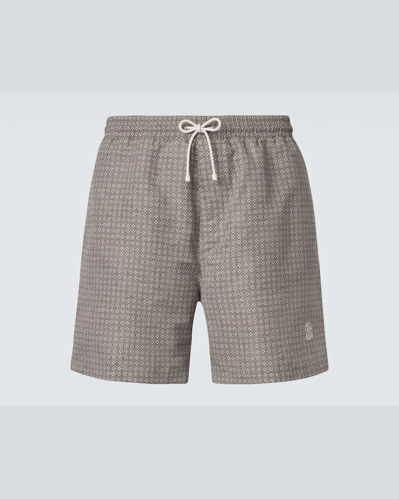 Brunello Cucinelli Costume da bagno con logo Blu