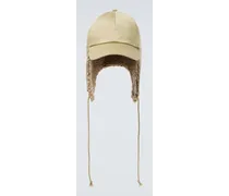 Cappello in cotone con shearling sintetico