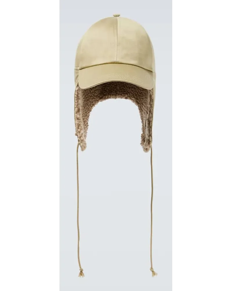 Burberry Cappello in cotone con shearling sintetico Verde