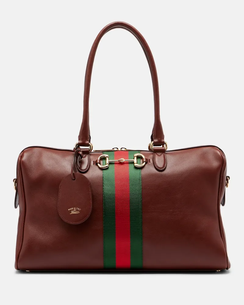 Gucci Borsa bowling Borsetto Large in pelle Marrone