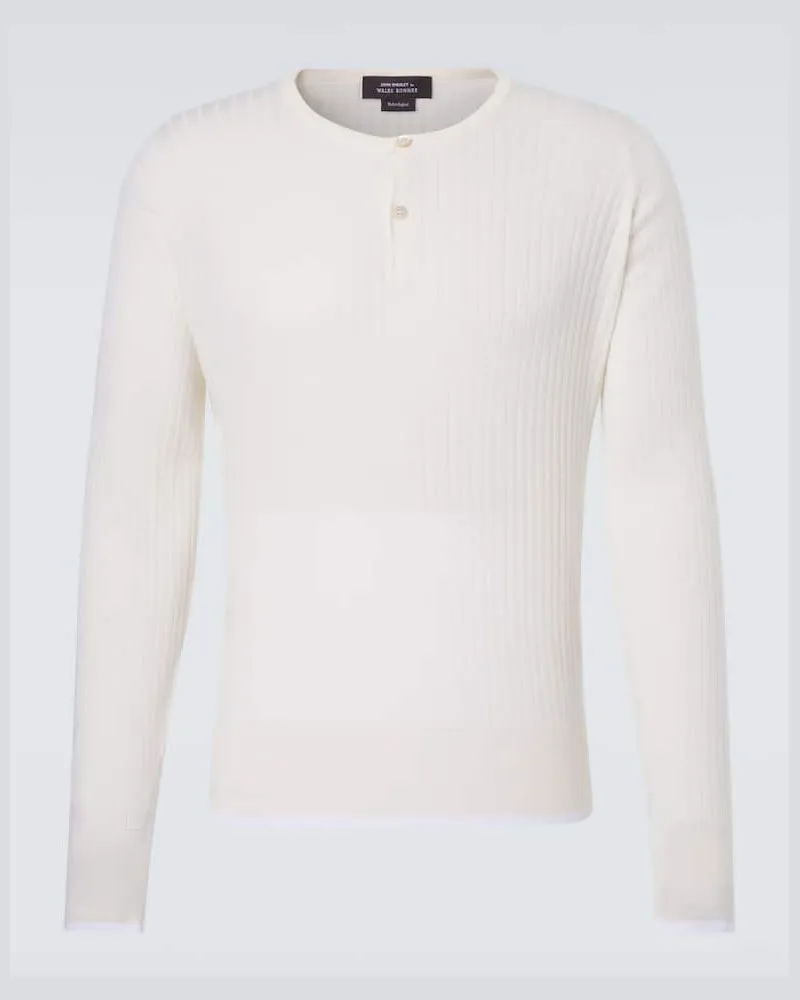 Wales Bonner Top Nile in lana e cotone Bianco