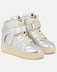 Isabel Marant Sneakers Ellyn in pelle metallizzata Argento