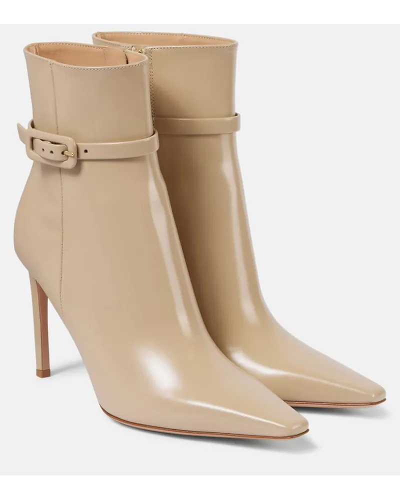 Gianvito Rossi Stivaletti 95 in vernice Marrone