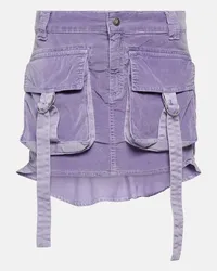 Blumarine Minigonna cargo in velluto Viola