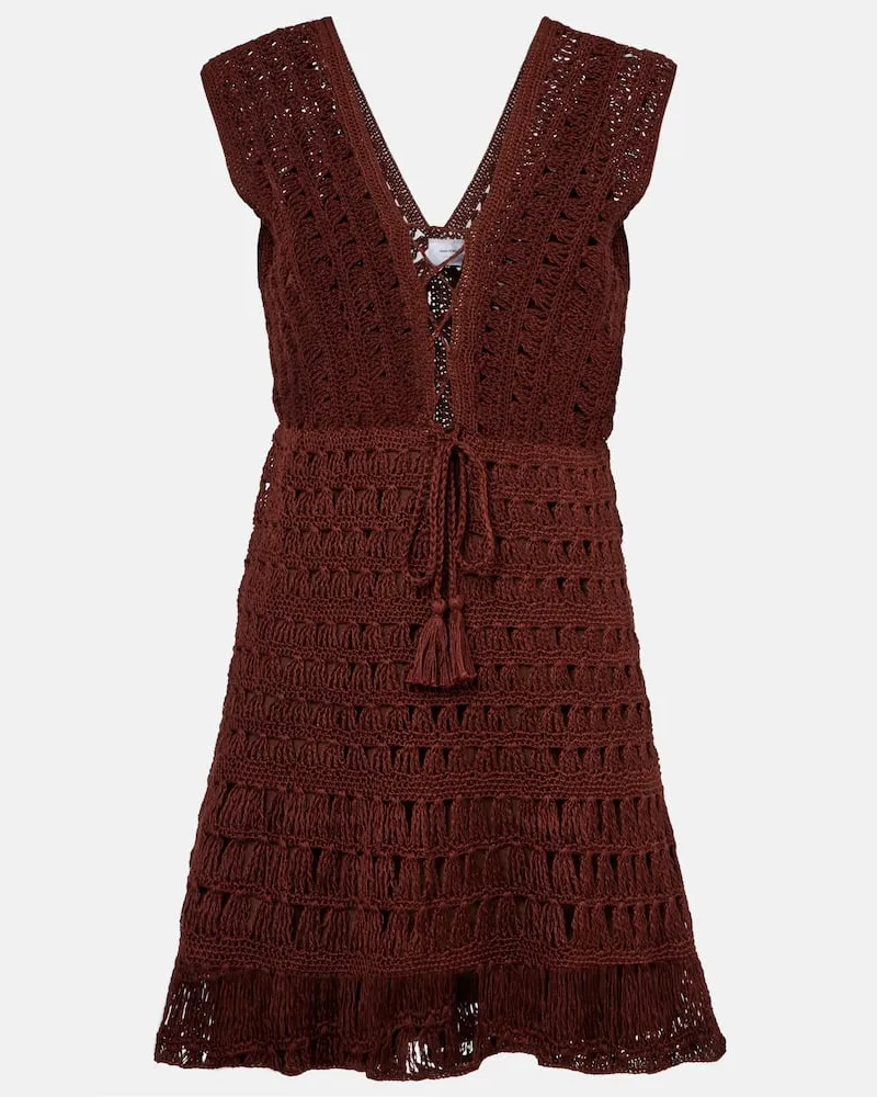 Anna Kosturova Miniabito Jennifer in crochet Marrone