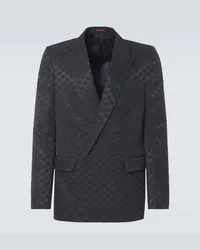 Gucci Blazer in misto cotone GG Nero