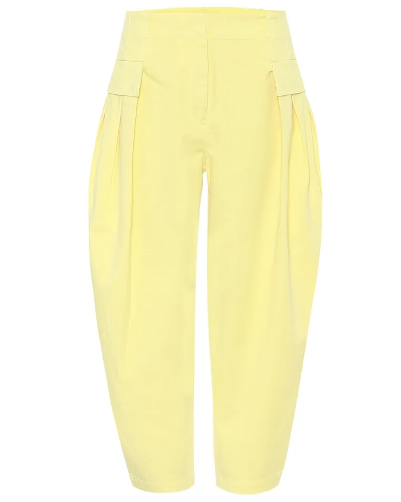 Stella McCartney Pantaloni in cotone stretch Giallo