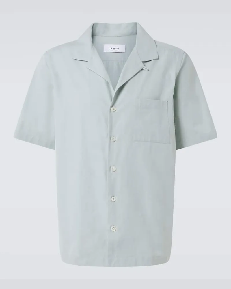 LARDINI Camicia bowling in cotone Verde