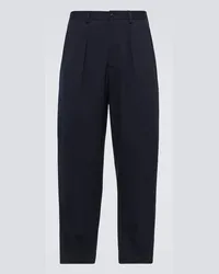 Giorgio Armani Pantaloni regular in lana Blu