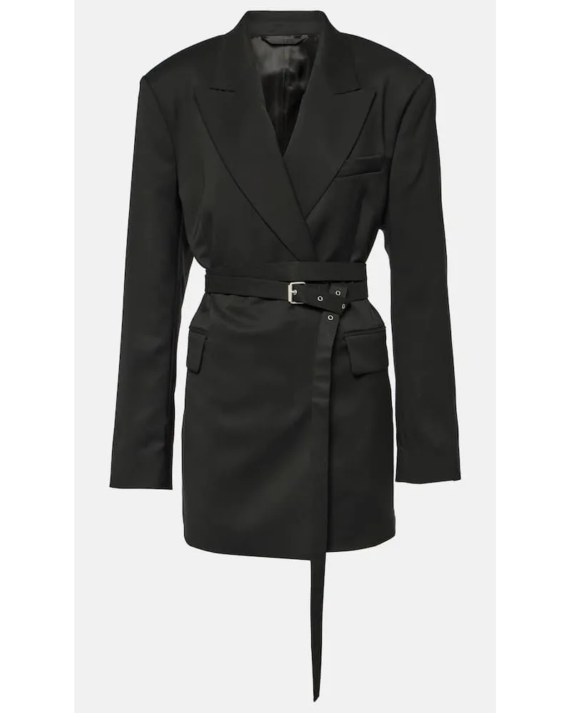 Acne Studios Blazer in misto lana con cintura Nero
