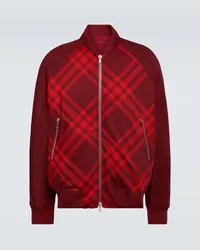 Burberry Bomber in misto lana a quadri Rosso