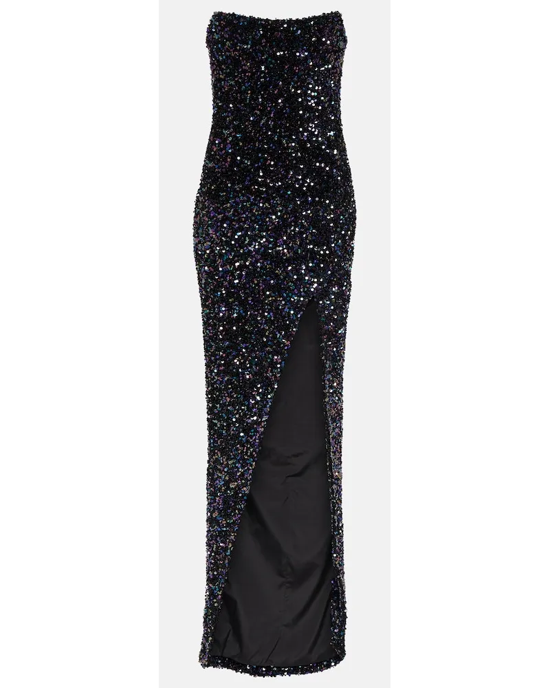 Balmain Abito lungo con paillette Nero