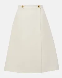 Valentino Garavani Gonna midi in crepe couture Bianco