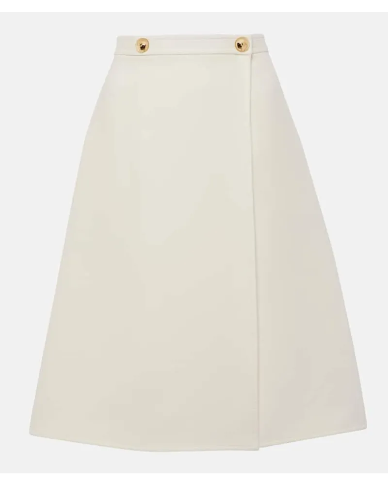 Valentino Garavani Gonna midi in crepe couture Bianco