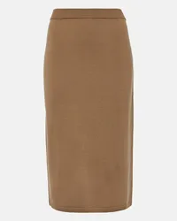 Max Mara Gonna midi Dina in lana vergine Beige