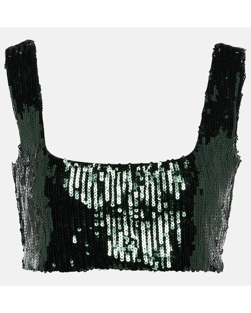 GALVAN Top Beating Heart con paillettes Verde