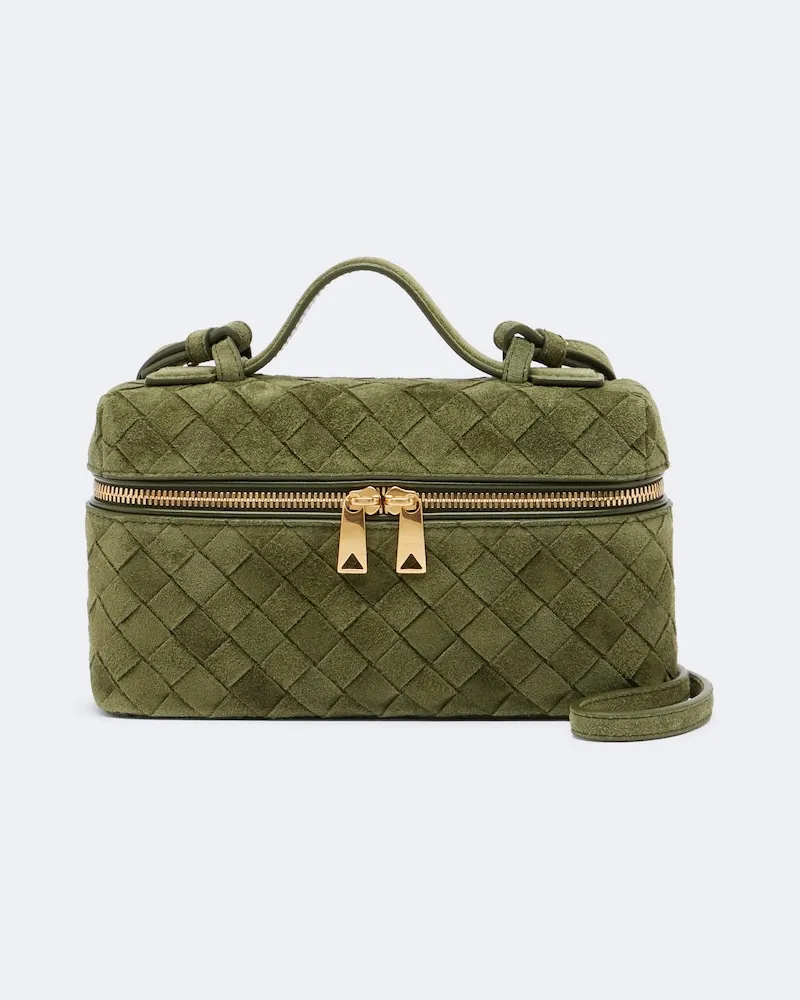 Bottega Veneta Borsa Bang Bang in suede Intrecciato Verde